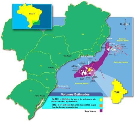  Mapa Pré-Sal. <em>Fonte: Petrobrás</em>